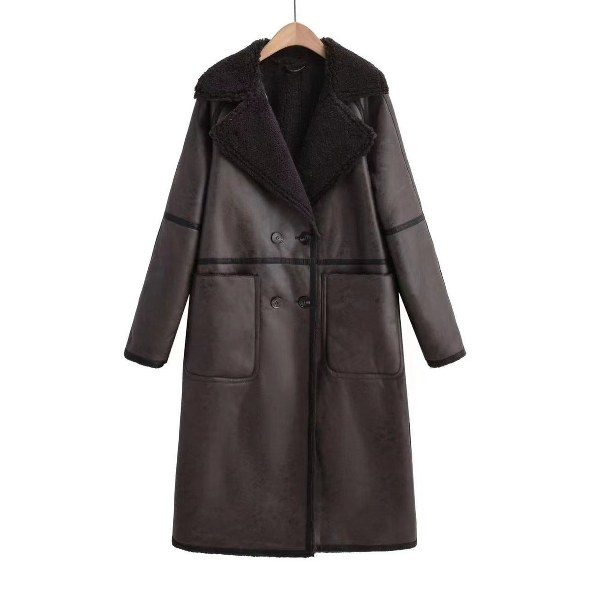 Winter Jacket With Belt Fashion Double Breasted Lapel Windbreaker Women's Long Trench Coat Mid-length Overcoat Clothing