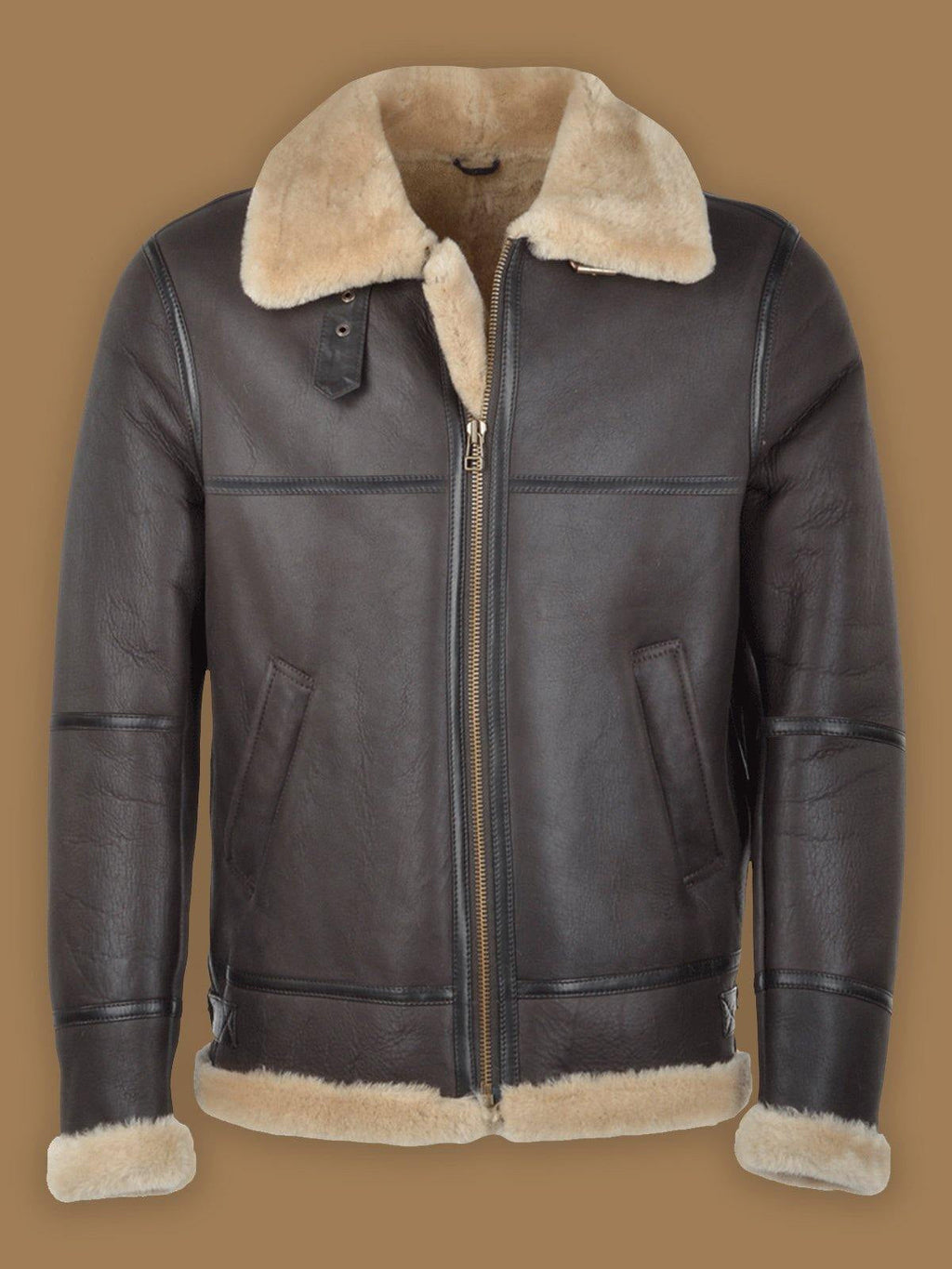 Men's Dark Brown RAF Shearling Bomber Jacket