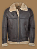 Men's Dark Brown RAF Shearling Bomber Jacket