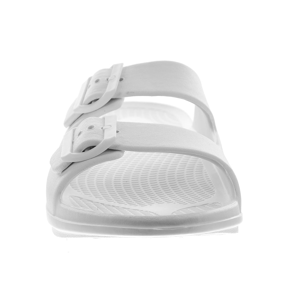 Sovella Active Comfort Sandals Women's Buckle Slide White