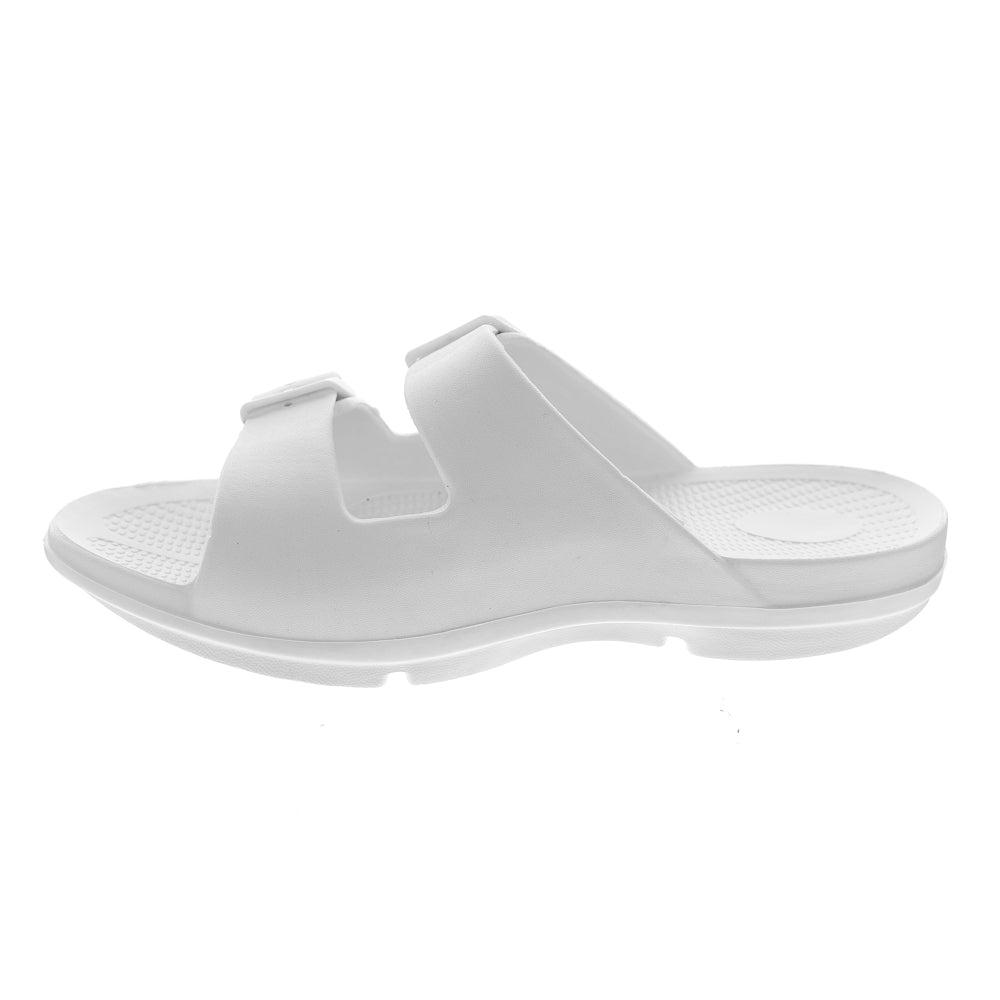 Sovella Active Comfort Sandals Women's Buckle Slide White