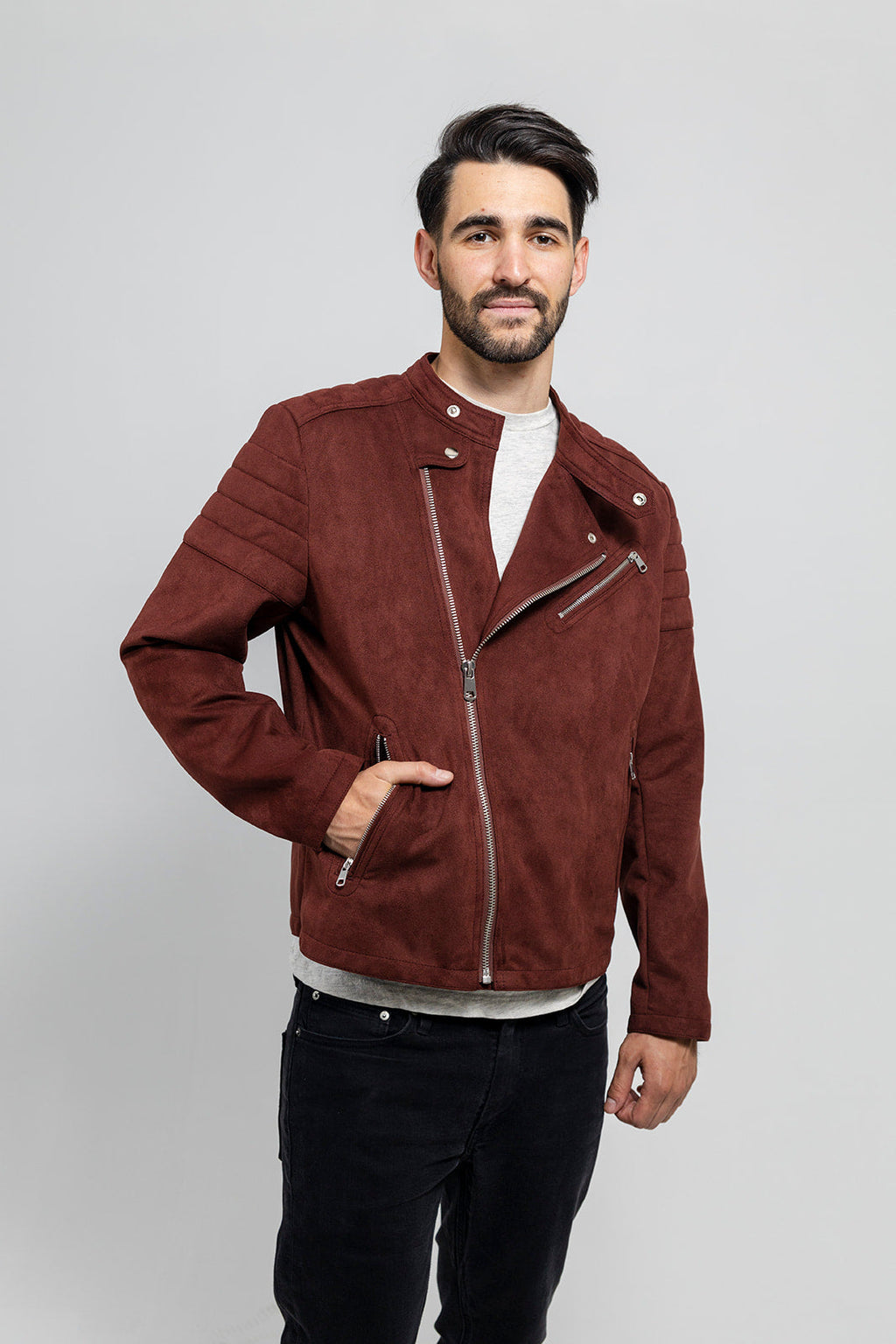Payton Men's Faux Suede Scooter Jacket