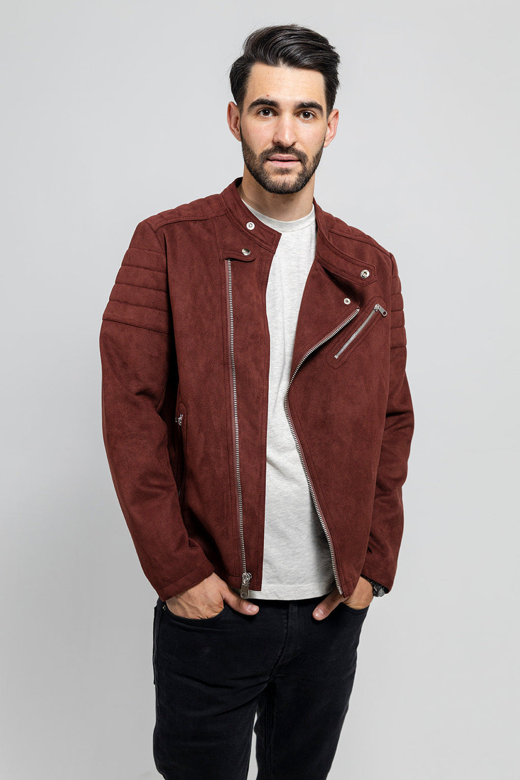 Payton Men's Faux Suede Scooter Jacket
